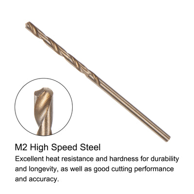 Harfington Uxcell 6pcs 2mm Titanium & Nitride Coated M2 High Speed Steel Twist Jobber Drill Bit