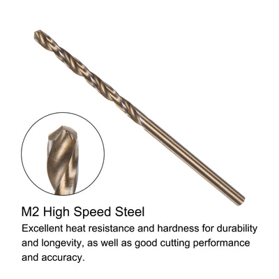 Harfington Uxcell 6pcs 2.5mm Titanium & Nitride Coated M2 High Speed Steel Twist Jobber Drill Bit