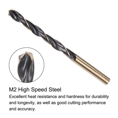 Harfington Uxcell 6pcs 6.5mm Titanium & Nitride Coated M2 High Speed Steel Twist Jobber Drill Bit