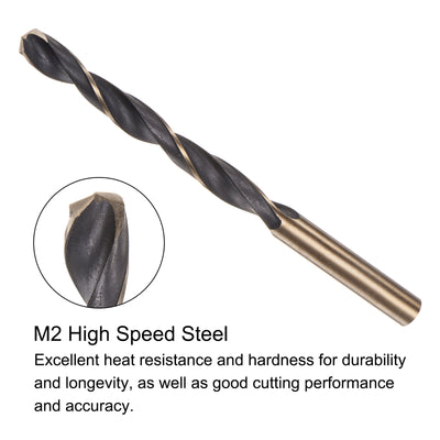 Harfington Uxcell 2pcs 7.5mm Titanium & Nitride Coated M2 High Speed Steel Twist Jobber Drill Bit