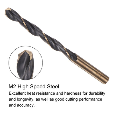 Harfington Uxcell 2pcs 8.5mm Titanium & Nitride Coated M2 High Speed Steel Twist Jobber Drill Bit