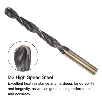 Harfington Uxcell 2pcs 9mm Titanium & Nitride Coated M2 High Speed Steel Twist Jobber Drill Bit