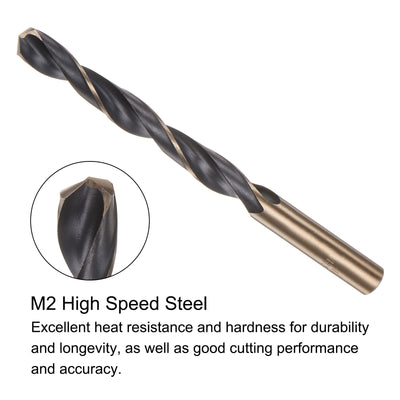 Harfington Uxcell 2pcs 10mm Titanium & Nitride Coated M2 High Speed Steel Twist Jobber Drill Bit
