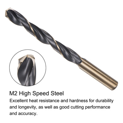 Harfington Uxcell 2pcs 10.5mm Titanium & Nitride Coated M2 High Speed Steel Twist Jobber Drill Bit