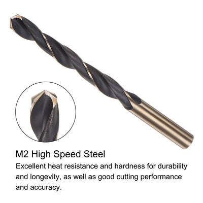 Harfington Uxcell 2pcs 11mm Titanium & Nitride Coated M2 High Speed Steel Twist Jobber Drill Bit