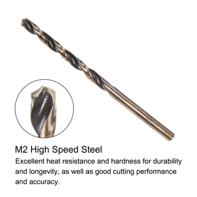Harfington Uxcell 12pcs 3.5mm Titanium & Nitride Coated M2 High Speed Steel Twist Jobber Drill Bit