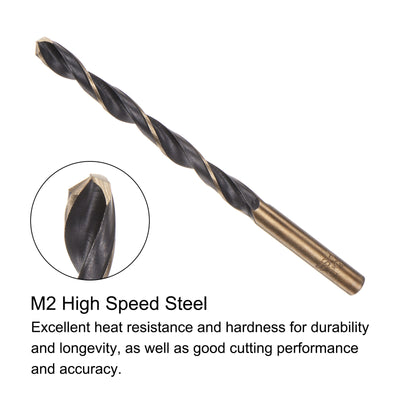 Harfington Uxcell 12pcs 5.5mm Titanium & Nitride Coated M2 High Speed Steel Twist Jobber Drill Bit