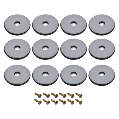 Harfington Uxcell 50 mm PTFE Furniture Sliders Pads for Carpet,12 Pieces Screw-on Round Furniture Moving Kit Floor Protector for Table/Chair/Cabinet/Sofa - Blue
