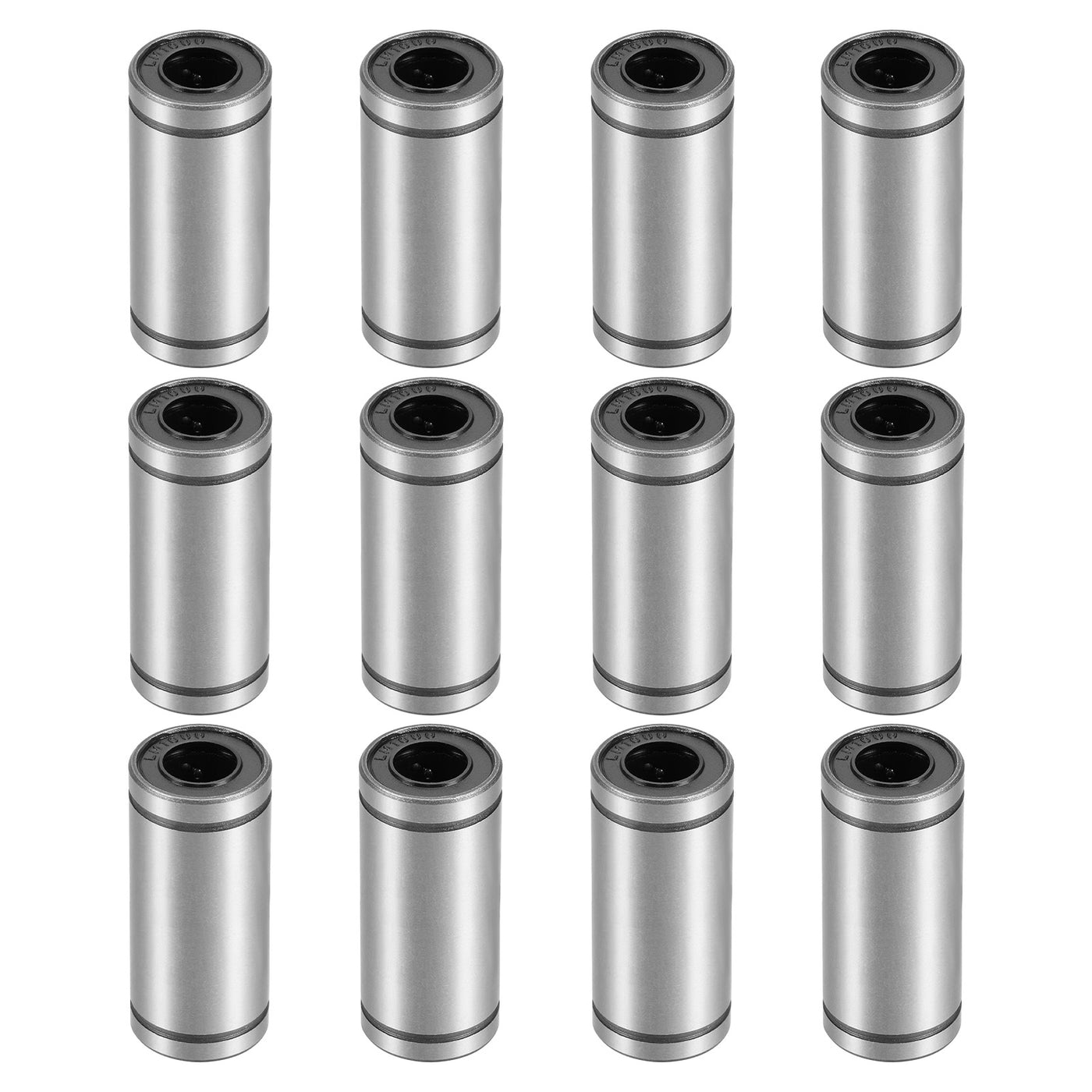 uxcell Uxcell 12pcs LM10LUU Linear Ball Bearings, 10mm Bore 19mm OD 55mm Long Linear Bearing for CNC, 3D Printer