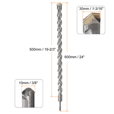 Harfington 30mm x 600mm Carbide Tip SDS-Plus Rotary Hammer Drill Bit for Masonry Concrete