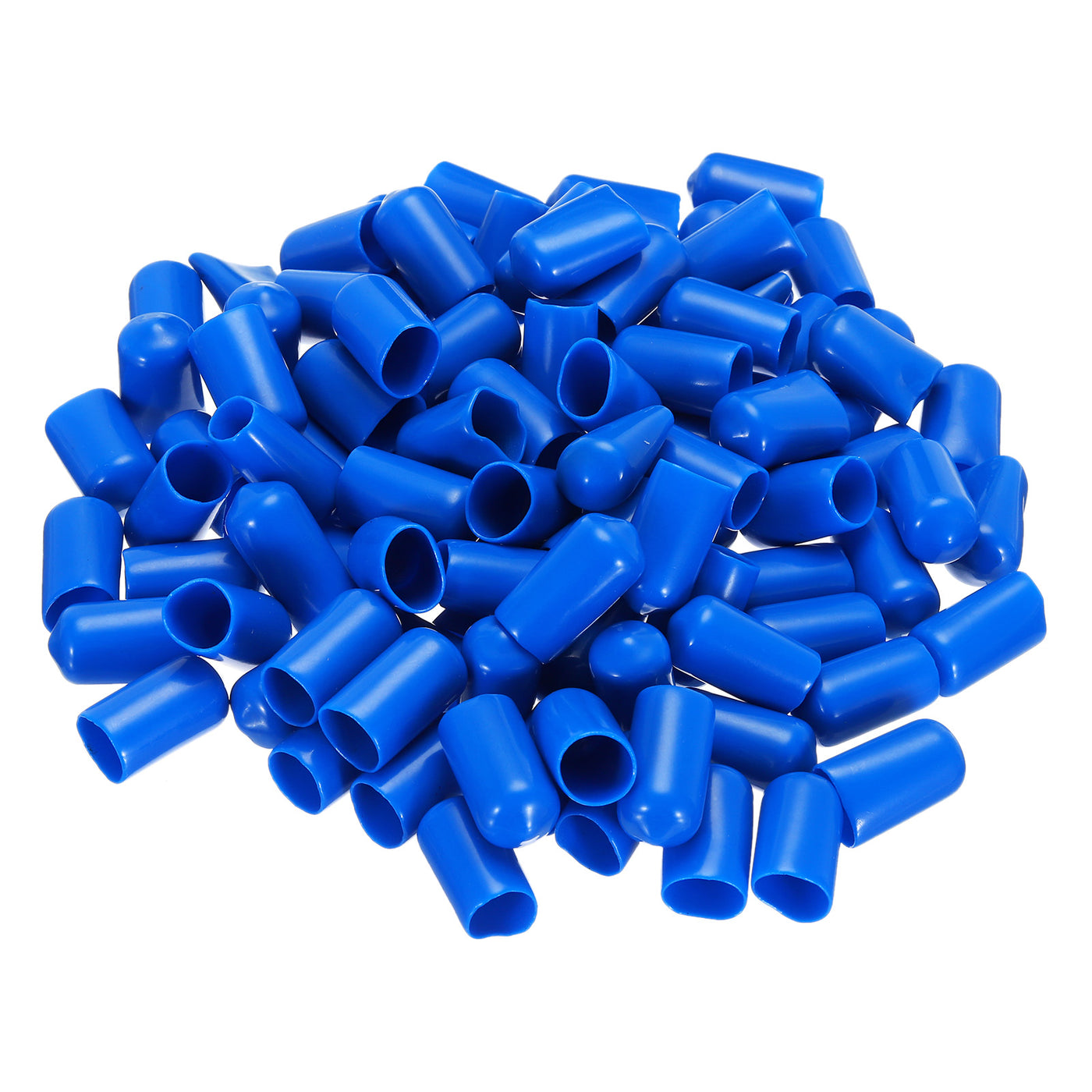 uxcell Uxcell 100pcs Rubber End Caps 11mm ID Vinyl PVC Round Tube Bolt Cap Cover Screw Thread Protectors Blue