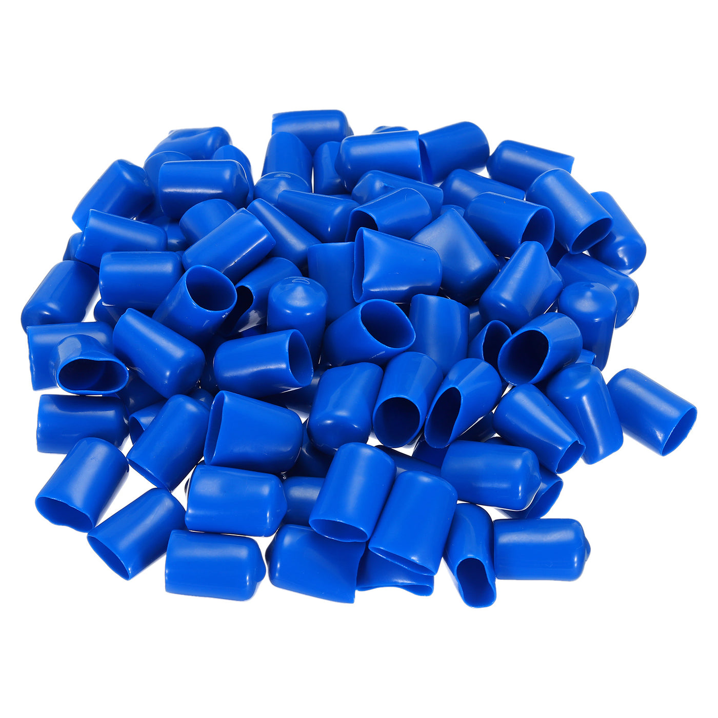 uxcell Uxcell 50pcs Rubber End Caps 14mm ID Vinyl PVC Round Tube Bolt Cap Cover Screw Thread Protectors Blue