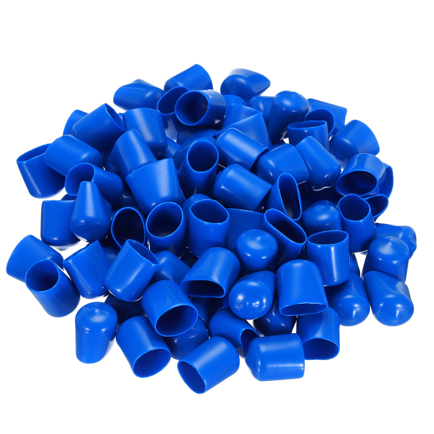 uxcell Uxcell 100pcs Rubber End Caps 17mm ID Vinyl PVC Round Tube Bolt Cap Cover Screw Thread Protectors Blue