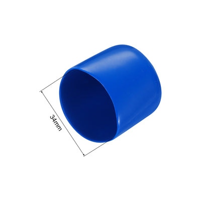 Harfington Uxcell 10pcs Rubber End Caps 34mm ID Vinyl Round End Cap Cover Screw Thread Protectors Blue