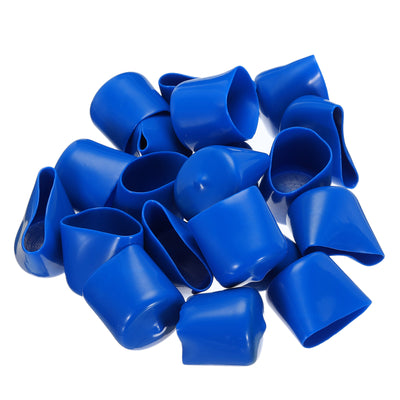 Harfington Uxcell 20pcs Rubber End Caps 34mm ID Vinyl PVC Round Tube Bolt Cap Cover Screw Thread Protectors Blue