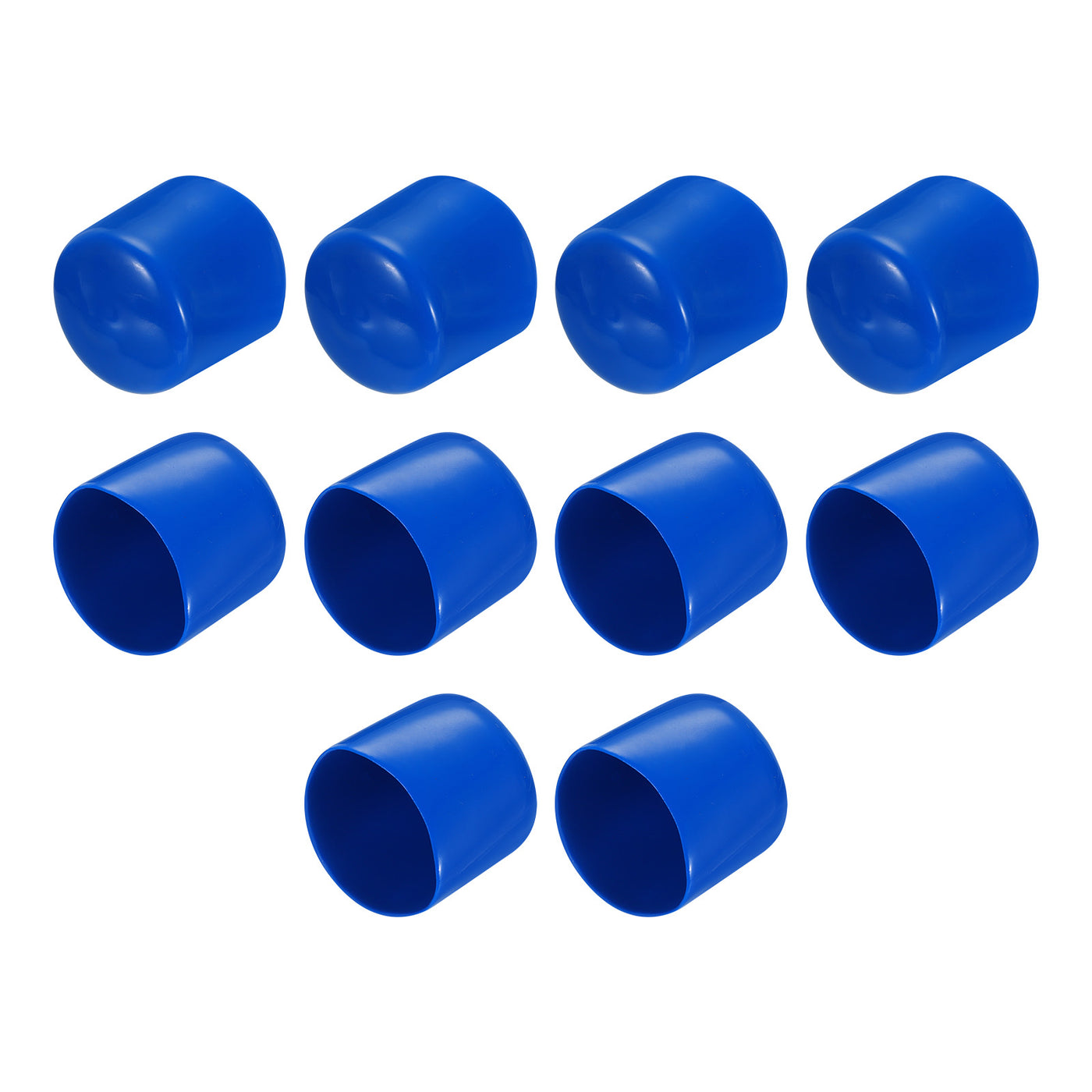 uxcell Uxcell 10pcs Rubber End Caps 36mm ID Vinyl Round End Cap Cover Screw Thread Protectors Blue