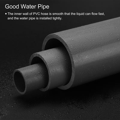 Harfington PVC Rigid Round Pipe 67.8mm ID 75mm OD 20cm/8" Length Light Grey High Impact for Water Pipe, Crafts, Cable Sleeve