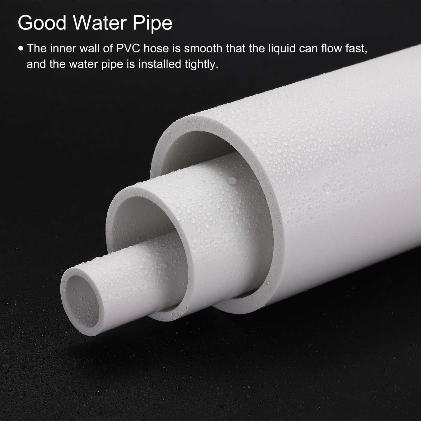 Harfington PVC Rigid Round Pipe 21mm ID 25mm OD 20cm/8" Length White High Impact for Water Pipe, Crafts, Cable Sleeve