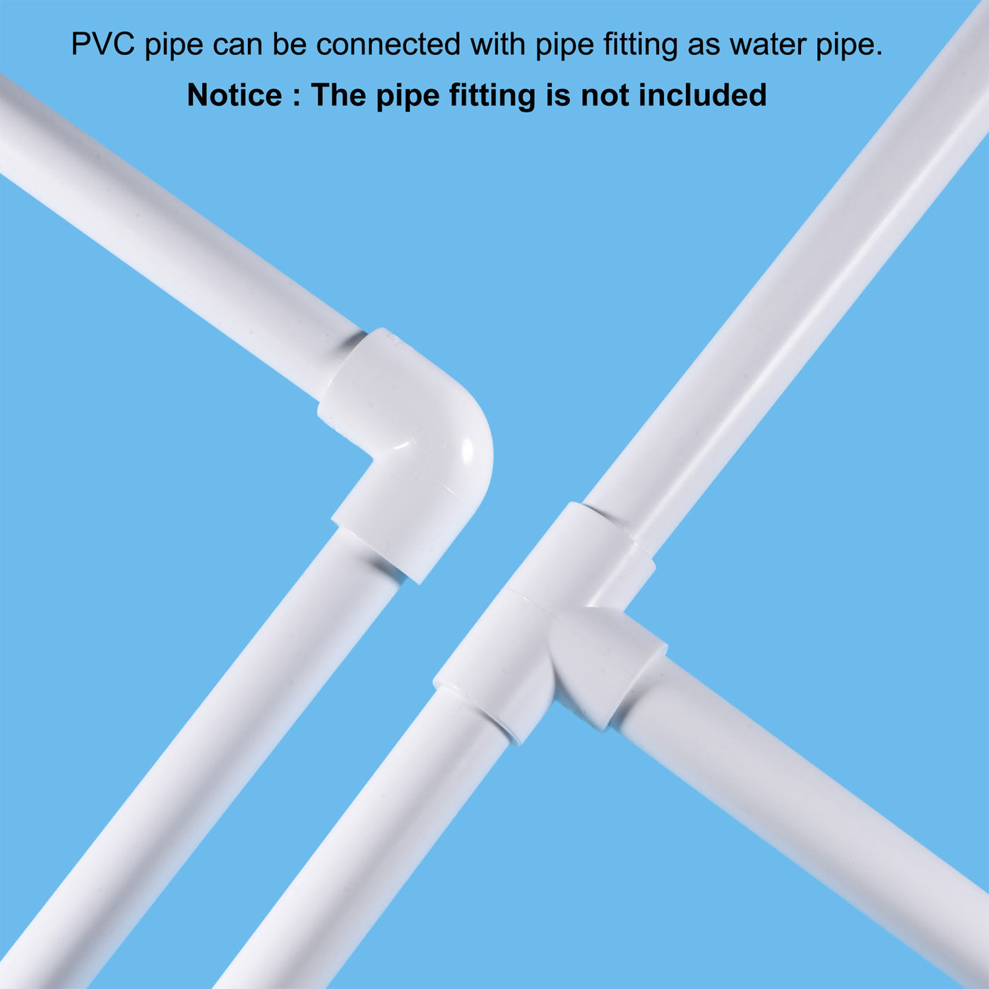 Harfington PVC Rigid Round Pipe 45.2mm ID 50mm OD 20cm/8" Length White High Impact for Water Pipe, Crafts, Cable Sleeve