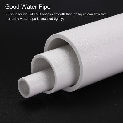 Harfington PVC Rigid Round Pipe 57mm ID 63mm OD 20cm/8" Length White High Impact for Water Pipe, Crafts, Cable Sleeve