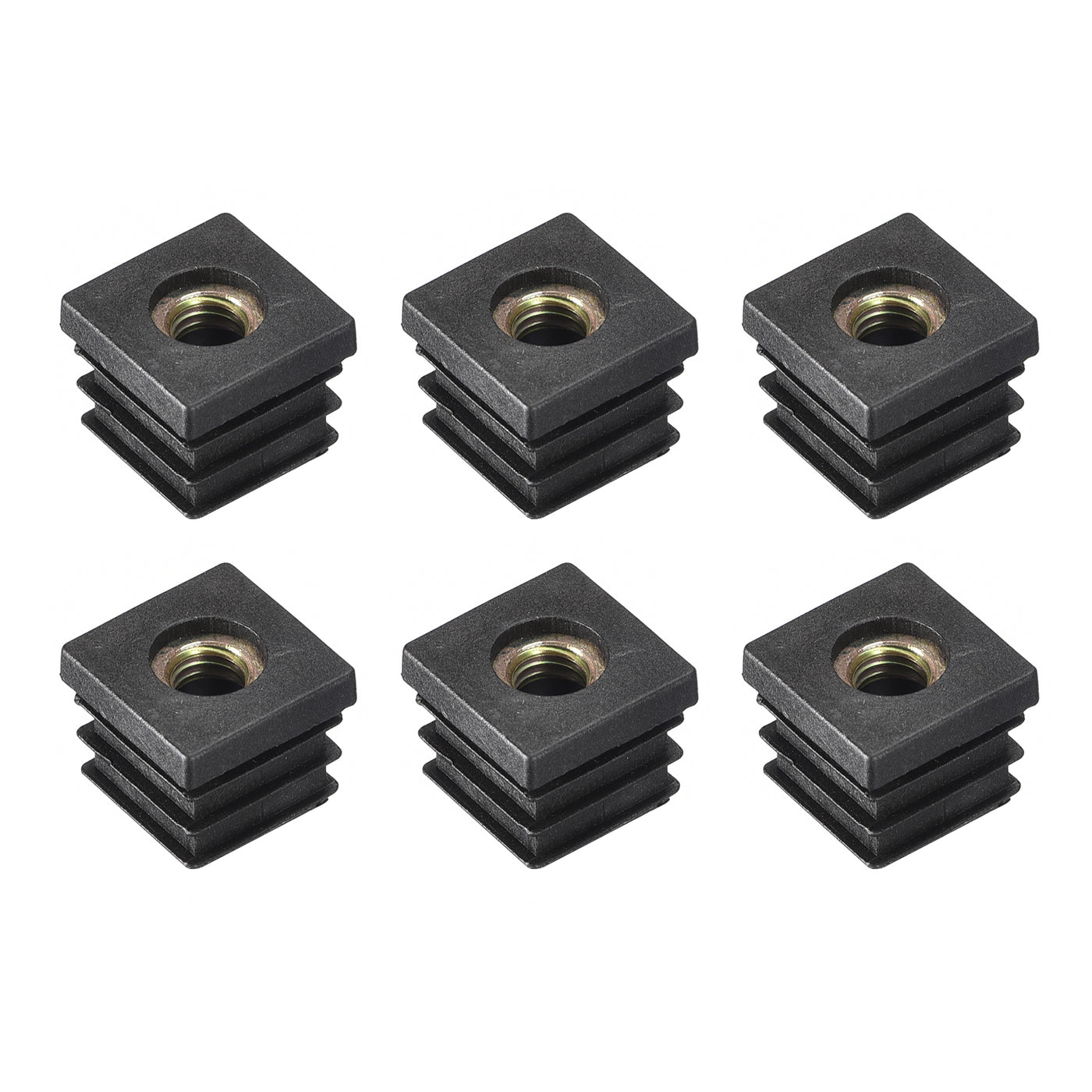 uxcell Uxcell 6Pcs 0.79"x0.79" Caster Insert with Thread, Square M8 Thread for Furniture