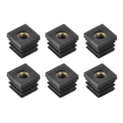 Harfington Uxcell 6Pcs 0.79"x0.79" Caster Insert with Thread, Square M8 Thread for Furniture