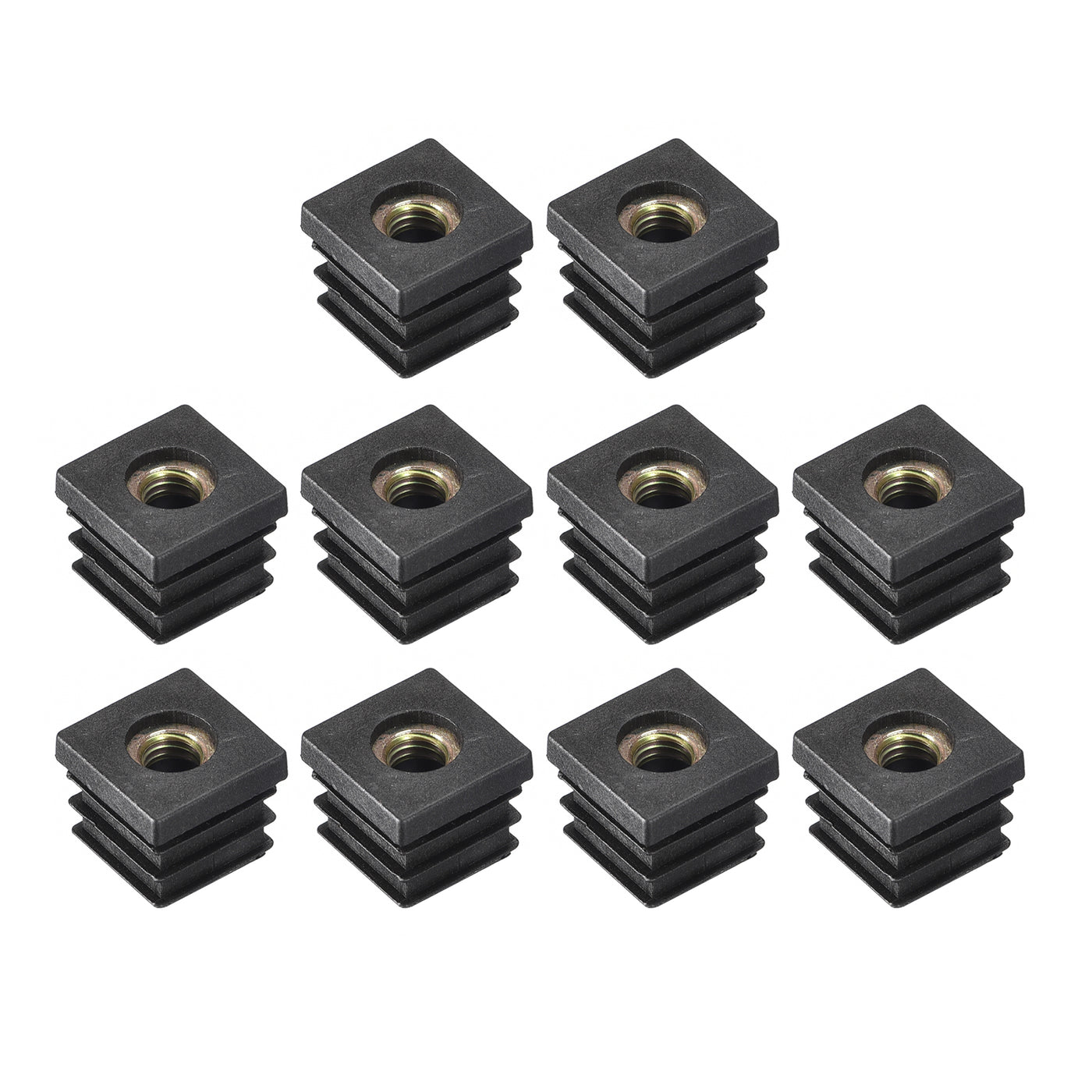 uxcell Uxcell 10Pcs 0.79"x0.79" Caster Insert with Thread, Square M8 Thread for Furniture