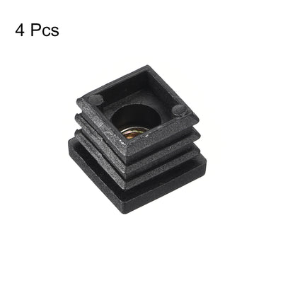 Harfington Uxcell 4Pcs 0.87"x0.87" Caster Insert with Thread, Square M8 Thread for Furniture