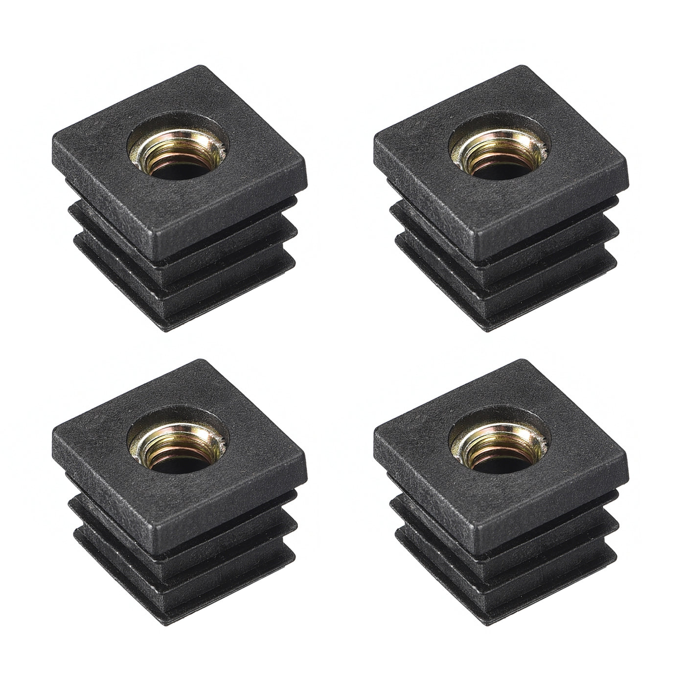 uxcell Uxcell 4Pcs 0.87"x0.87" Caster Insert with Thread, Square M8 Thread for Furniture