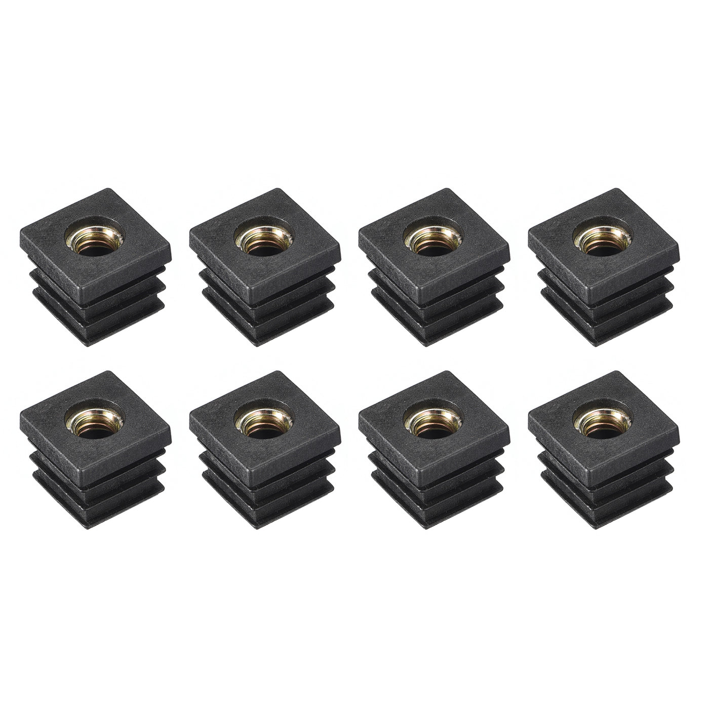 uxcell Uxcell 8Pcs 0.87"x0.87" Caster Insert with Thread, Square M8 Thread for Furniture