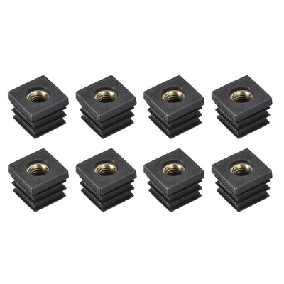 Harfington Uxcell 8Pcs 0.87"x0.87" Caster Insert with Thread, Square M8 Thread for Furniture