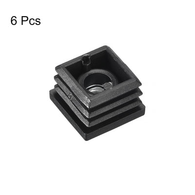 Harfington Uxcell 6Pcs 0.98"x0.98" Caster Insert with Thread, Square M8 Thread for Furniture