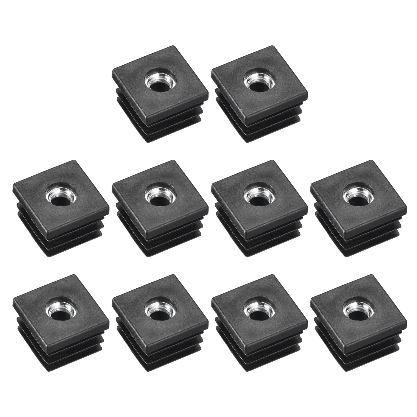 uxcell Uxcell 10Pcs 0.98"x0.98" Caster Insert with Thread, Square M8 Thread for Furniture
