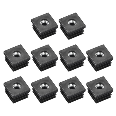 Harfington Uxcell 10Pcs 0.98"x0.98" Caster Insert with Thread, Square M8 Thread for Furniture