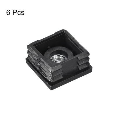 Harfington Uxcell 6Pcs 1.18"x1.18" Caster Insert with Thread, Square M8 Thread for Furniture