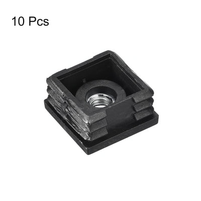Harfington Uxcell 10Pcs 1.18"x1.18" Caster Insert with Thread, Square M8 Thread for Furniture