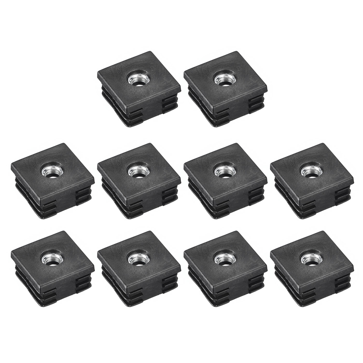 uxcell Uxcell 10Pcs 1.18"x1.18" Caster Insert with Thread, Square M8 Thread for Furniture