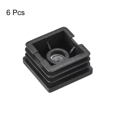 Harfington Uxcell 6Pcs 1.5"x1.5" Caster Insert with Thread, Square M8 Thread for Furniture