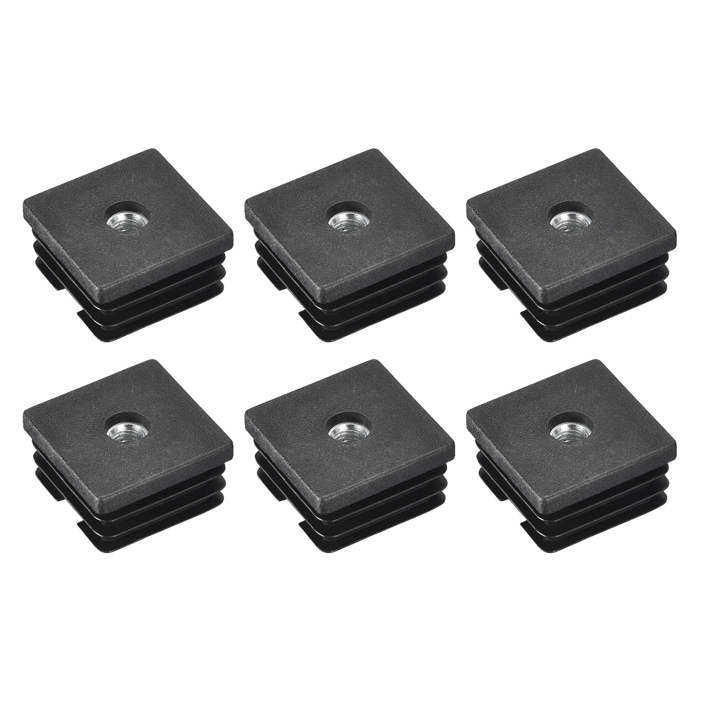 uxcell Uxcell 6Pcs 1.5"x1.5" Caster Insert with Thread, Square M8 Thread for Furniture