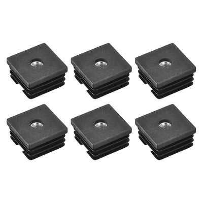 Harfington Uxcell 6Pcs 1.5"x1.5" Caster Insert with Thread, Square M8 Thread for Furniture