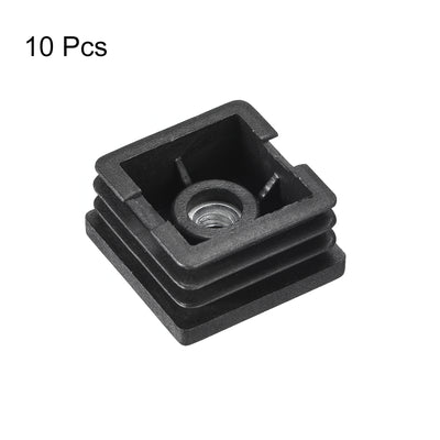 Harfington Uxcell 10Pcs 1.5"x1.5" Caster Insert with Thread, Square M8 Thread for Furniture