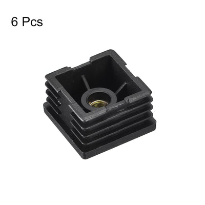 Harfington Uxcell 6Pcs 1.57"x1.57" Caster Insert with Thread, Square M8 Thread for Furniture