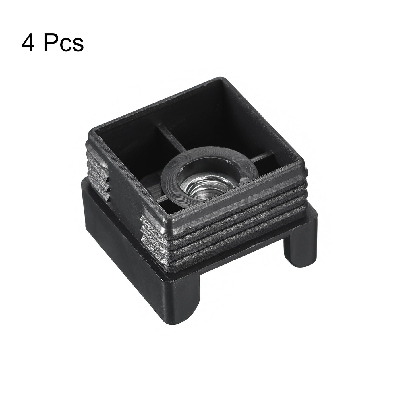 uxcell Uxcell 4Pcs 1.57"x1.57" Caster Insert with Thread, Square M10 Thread for Furniture