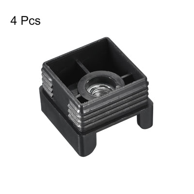 Harfington Uxcell 4Pcs 1.57"x1.57" Caster Insert with Thread, Square M10 Thread for Furniture