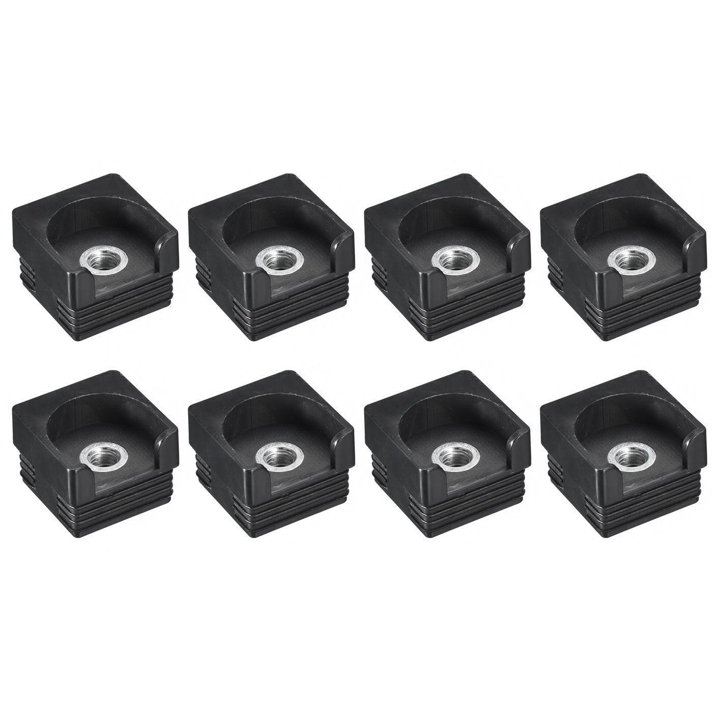 uxcell Uxcell 8Pcs 1.57"x1.57" Caster Insert with Thread, Square M10 Thread for Furniture