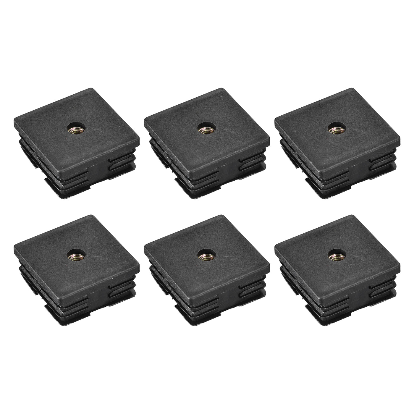 uxcell Uxcell 6Pcs 1.97"x1.97" Caster Insert with Thread, Square M8 Thread for Furniture