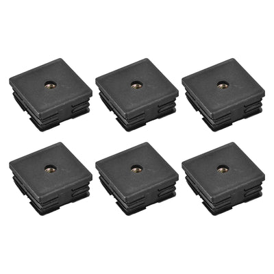 Harfington Uxcell 6Pcs 1.97"x1.97" Caster Insert with Thread, Square M8 Thread for Furniture