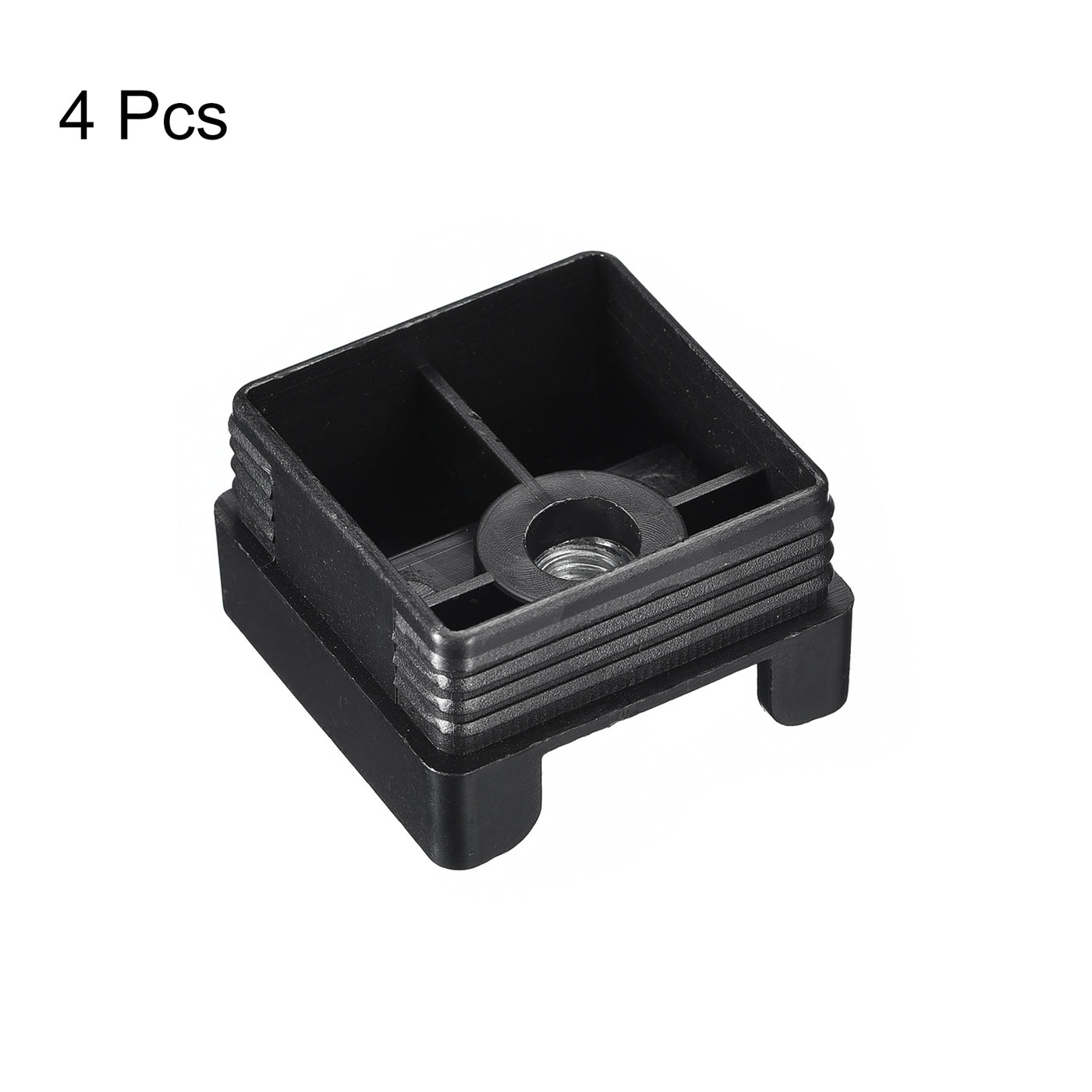 uxcell Uxcell 4Pcs 1.97"x1.97" Caster Insert with Thread, Square M10 Thread for Furniture