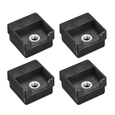 Harfington Uxcell 4Pcs 1.97"x1.97" Caster Insert with Thread, Square M10 Thread for Furniture