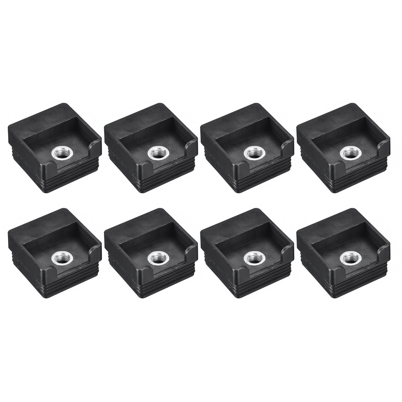 uxcell Uxcell 8Pcs 1.97"x1.97" Caster Insert with Thread, Square M10 Thread for Furniture